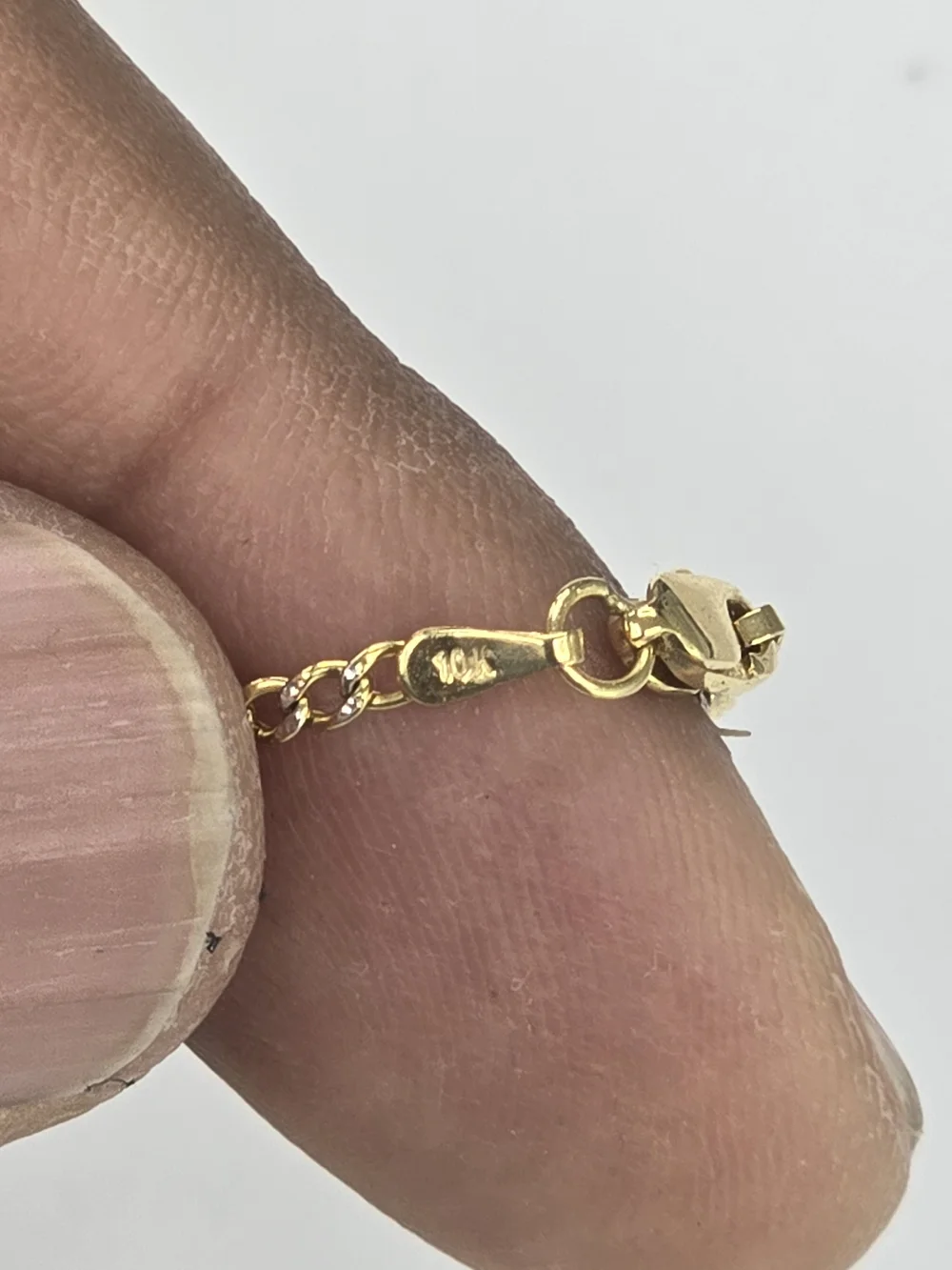 10k Real Gold Cuban Diamond Cut Chain 1.9 Mm 16 Inches